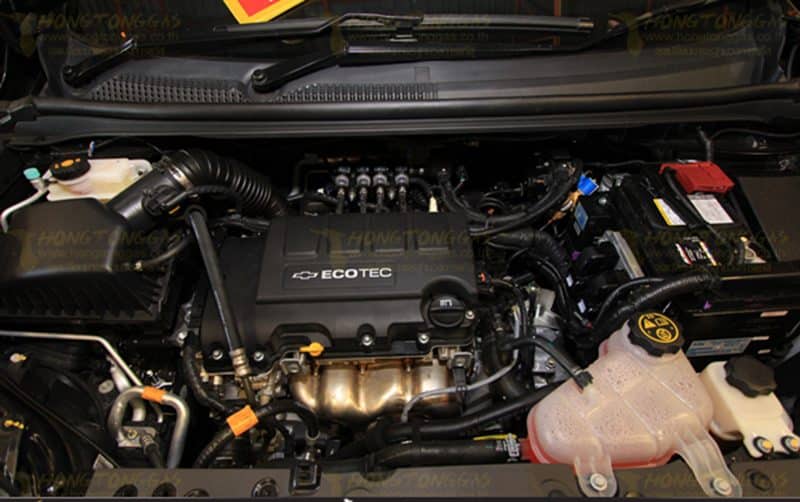 Chevrolet Sonic ติดแก๊ส หงษ์ทองแก๊ส หน้าเครื่อง