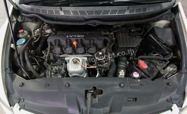 หน้าเครื่อง - รีวิว Honda Civic FD ติดแก๊ส Prins ถังโดนัทวางบน 50 ลิตร Voll หงษ์ทองแก๊ส