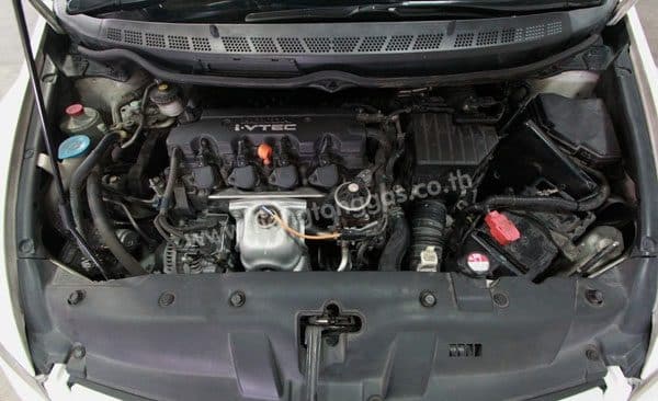 หน้าเครื่อง - รีวิว Honda Civic FD ติดแก๊ส Prins ถังโดนัทวางบน 50 ลิตร Voll หงษ์ทองแก๊ส