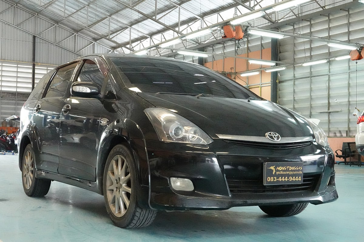Toyota Wish ติดแก๊ส lpg ราคาประหยัดสุด มาตรฐานสูง หงษ์ทองแก๊ส