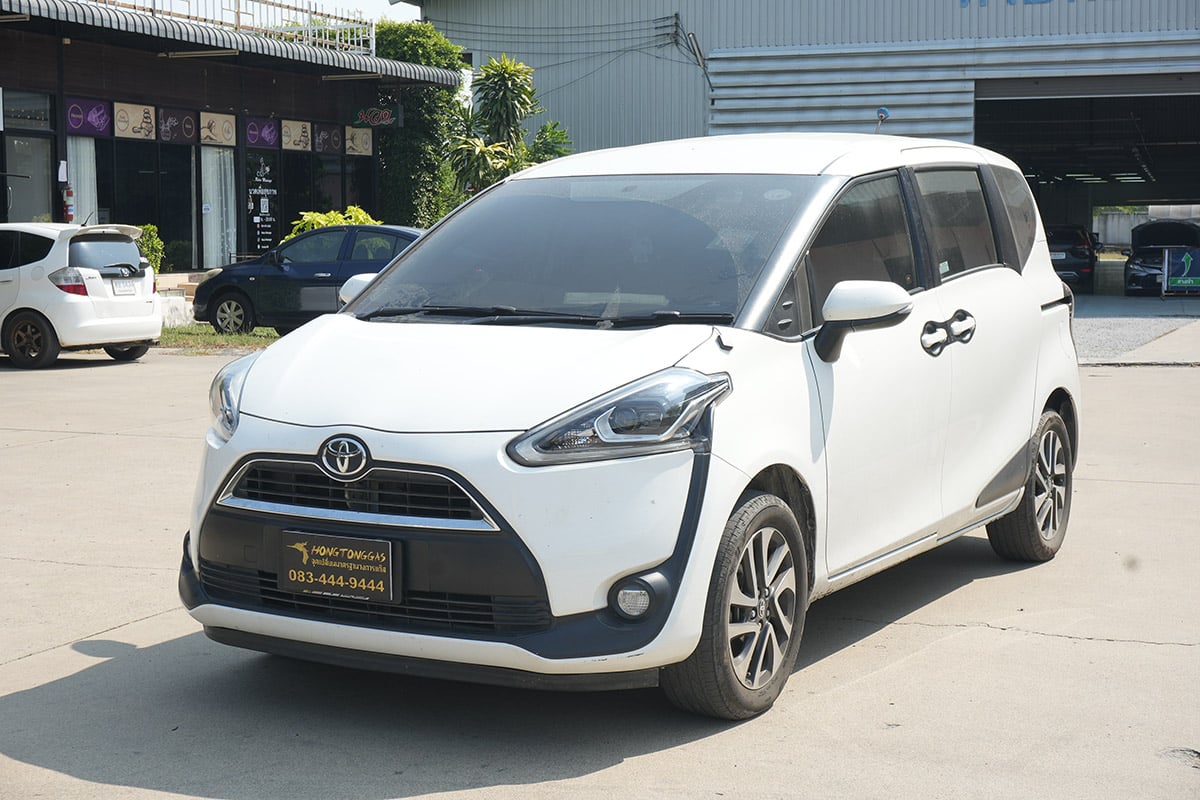 ติดแก๊ส LPG รถยนต์ Toyota Sienta หงษ์ทองแก๊ส อุปกรณ์แก๊ส Prins Technomax ถังโดนัท ราคา