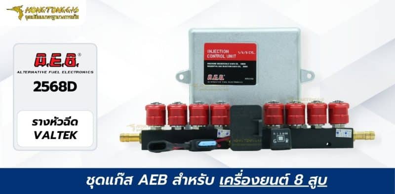ติดแก๊ส AEB หัวฉีด Valtek 8 สูบ ECU AEB 2568D หงษ์ทองแก๊ส