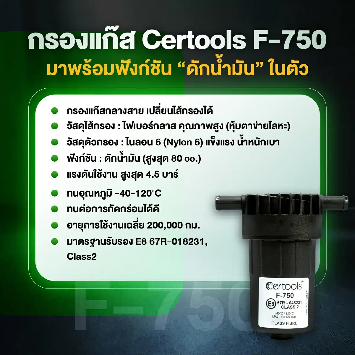 กรองแก๊ส Certools F-750_PrinsEcoMax