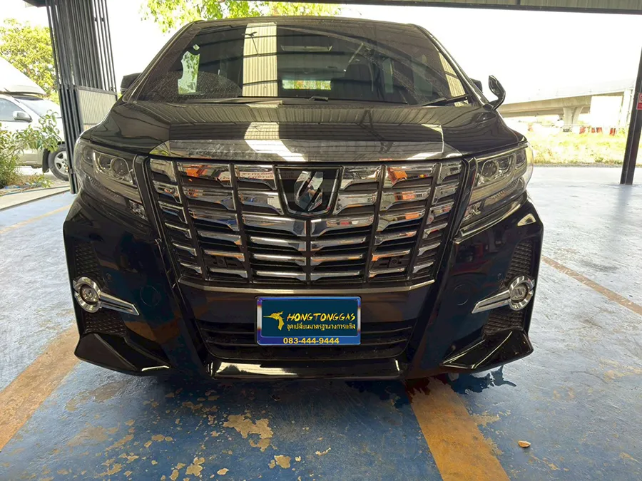 Toyota Alphard PRINS SILVERLINE หม้อต้ม Prins eVP-500 รางหัวฉีด Prins กรองแก๊ส Prins กล่อง AFC Compact Pro 4D ถังโดนัทหุ้มยาง 42L