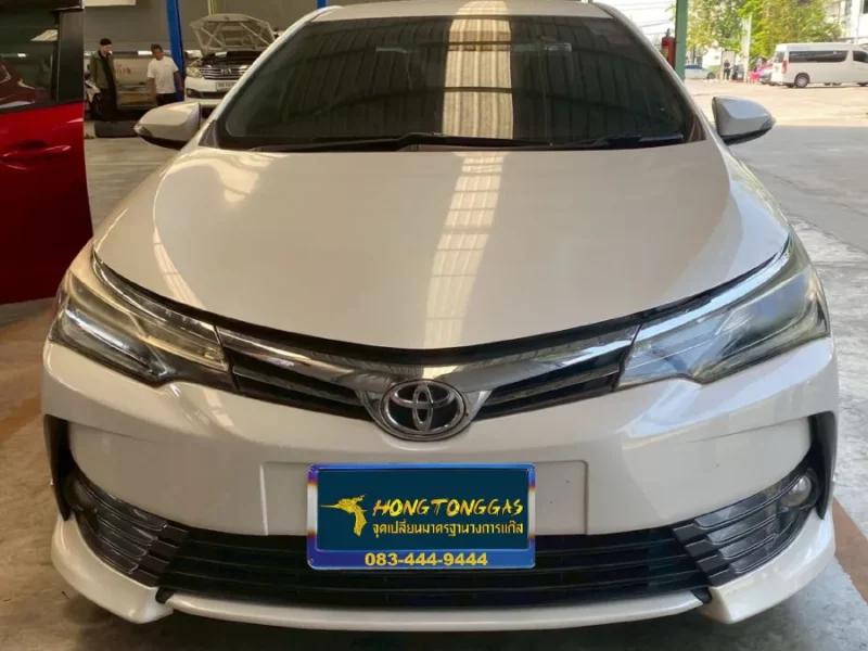 Toyota Altis Prins EcoMax หม้อต้ม Tomasetto Nordic รางหัวฉีด HANA กรองแก๊ส Certools F-750 กล่อง Prins AFC Compact 4D ถังโดนัทวางบน 42L