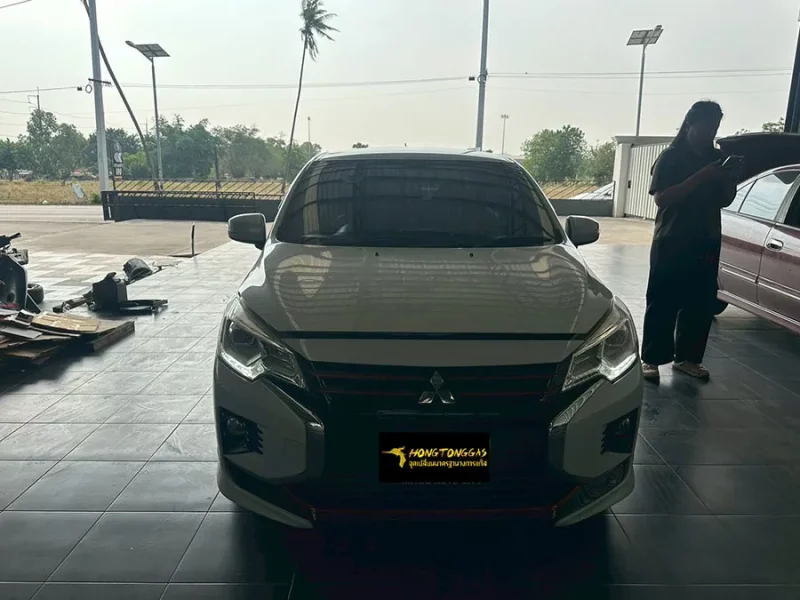 MITSUBISHI ATTRAGE Prins EcoMax หม้อต้ม Tomasetto Nordic รางหัวฉีด Hana กรองแก๊สกลางสาย Certool F-750 กล่อง Prins AFC Compact 4D ถังโดนัทวางใน 42L