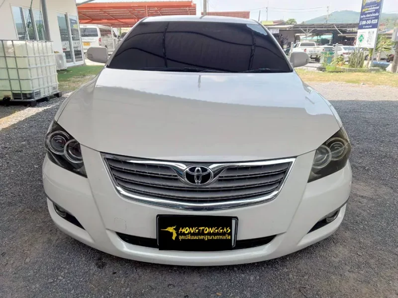 Toyota Camry Prins EcoMax หม้อต้ม Tomasetto Nordic รางหัวฉีด Hana กรองแก๊สกลางสาย Certool F-750 กล่อง Prins AFC Compact 4D ถังโดนัทวางใน 52L