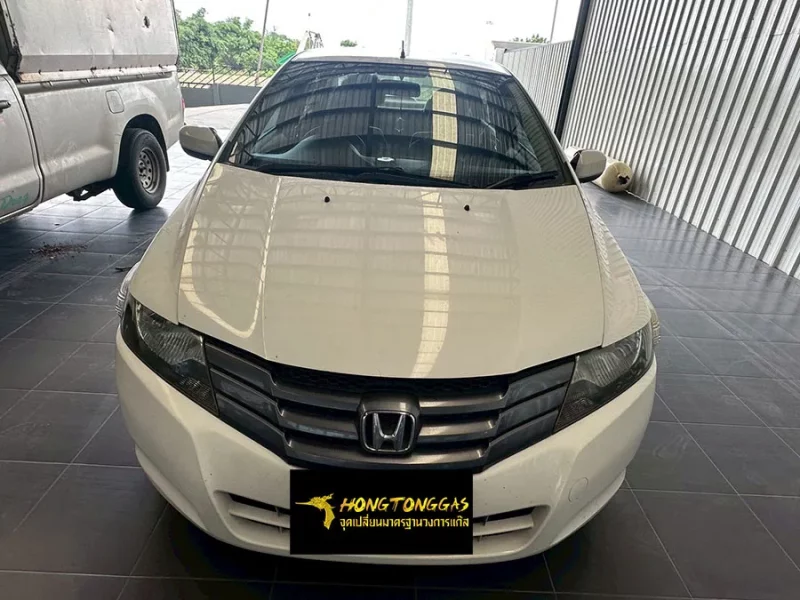 HONDA CITY Prins Silverline หม้อต้ม Prins eVP-500 รางหัวฉีด Prins กรองแก๊สกลางสาย Certool F-750 กล่อง AFC Compact Pro 4D ถังโดนัทวางบน 42L