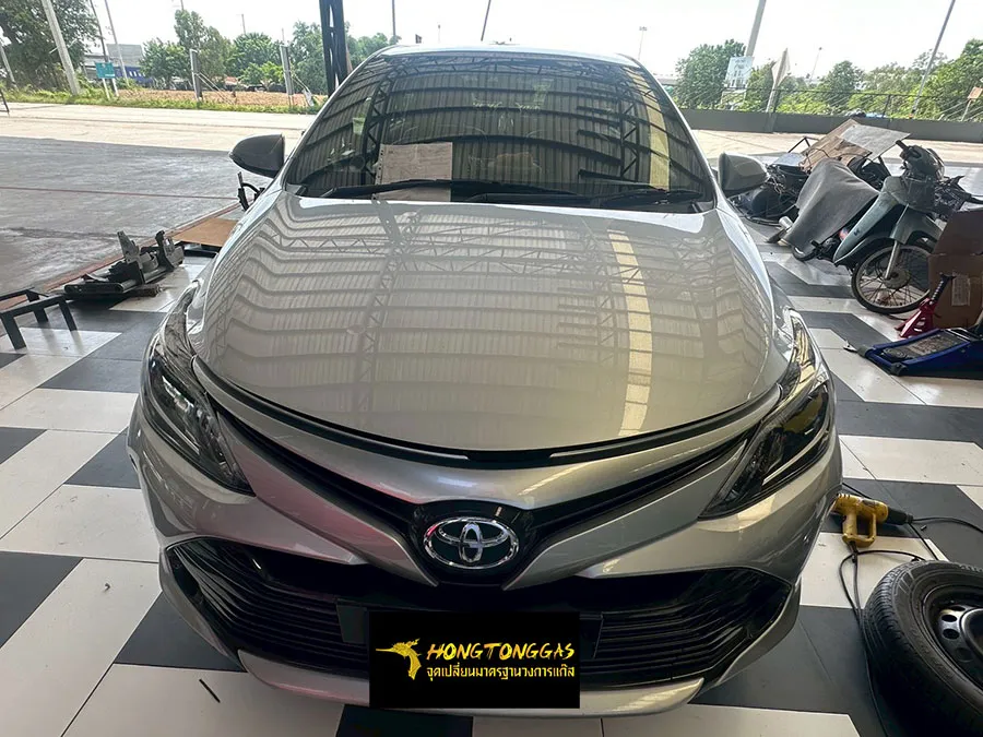 TOYOTA VIOS Prins EcoMax หม้อต้ม Tomasetto Nordic รางหัวฉีด Hana กรองแก๊สกลางสาย Certool F-750 กล่อง Prins AFC Compact 4D ถังโดนัทวางใน 42L