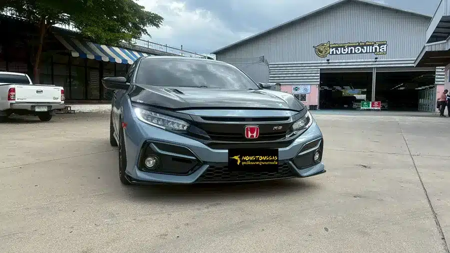 Honda Civic Prins EcoMax หม้อต้ม Tomasetto Nordic รางหัวฉีด Hana กรองแก๊สกลางสาย Certool F-750 กล่อง Prins AFC Compact 4D ถังโดนัทวางใน 42L