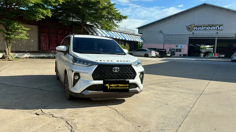 Toyota Veloz Prins EcoMax หม้อต้ม Tomasetto Nordic รางหัวฉีด Hana กรองแก๊สกลางสาย Certool F-750 กล่อง Prins AFC Compact 4D หัวเติมกรอง Certools NF199 ถังโดนัท 48L (หุ้มยาง)