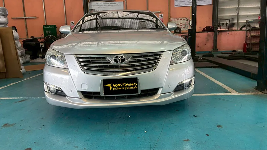 Toyota Camry Prins EcoMax หม้อต้ม Tomasetto Nordic รางหัวฉีด Hana กรองแก๊สกลางสาย Certool F-750 กล่อง Prins AFC Compact 4D ถังโดนัทวางใน 54L