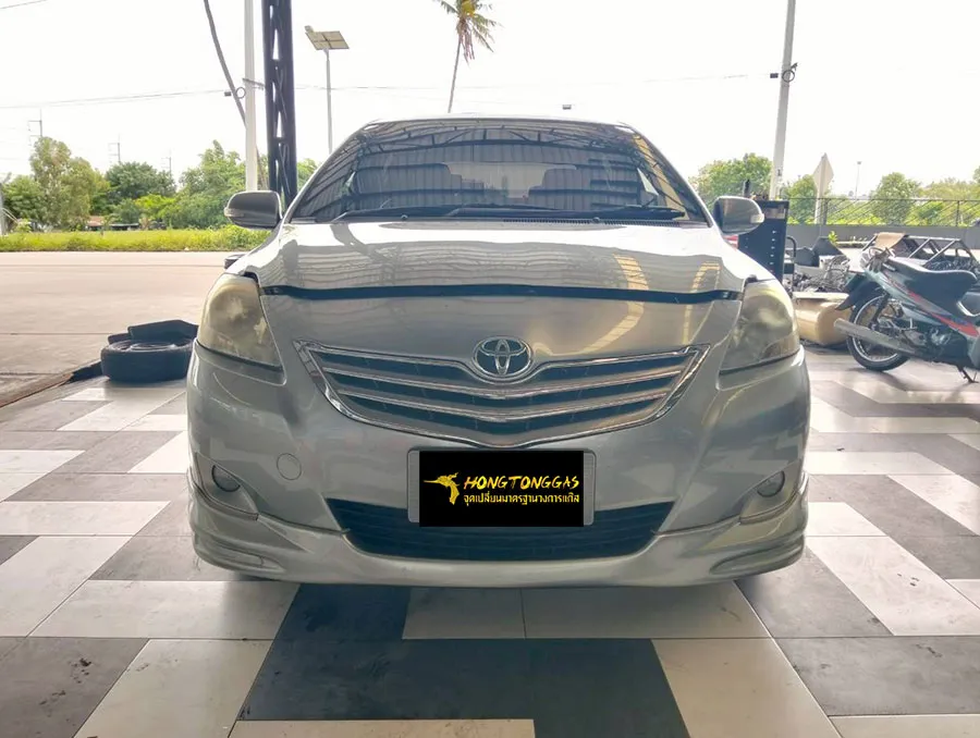 Toyota Vios Prins EcoMax หม้อต้ม Tomasetto Nordic รางหัวฉีด Hana กรองแก๊สกลางสาย Certool F-750 กล่อง Prins AFC Compact 4D ถังโดนัทวางใน 42L