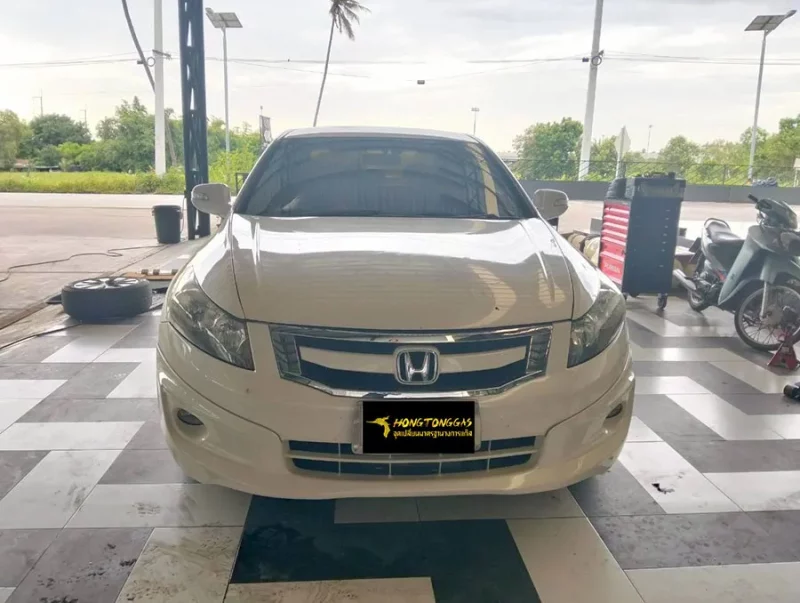 Honda Accord Prins EcoMax หม้อต้ม Tomasetto Nordic รางหัวฉีด Hana กรองแก๊สกลางสาย Certool F-750 กล่อง Prins AFC Compact 4D ถังโดนัทวางใน 54L