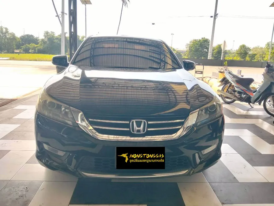 Honda Accord Prins EcoMax หม้อต้ม Tomasetto Nordic รางหัวฉีด Hana กรองแก๊สกลางสาย Certool F-750 กล่อง Prins AFC Compact 4D ถังโดนัทวางใน 54L