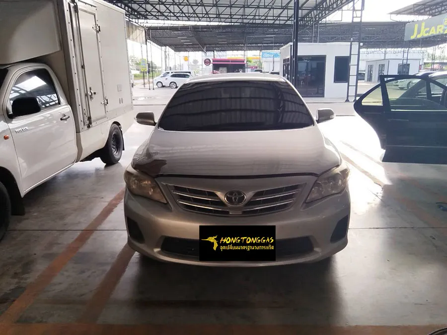 Toyota Altis Prins EcoMax หม้อต้ม Tomasetto Nordic รางหัวฉีด Hana กรองแก๊สกลางสาย Certool F-750 กล่อง Prins AFC Compact 4D ถังโดนัทวางใน 42L