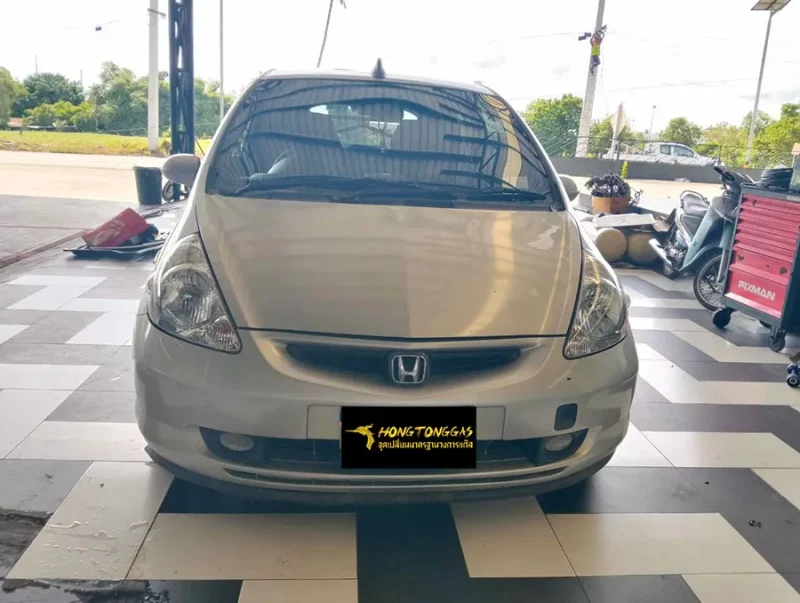 Honda Jazz Prins EcoMax หม้อต้ม Tomasetto Nordic รางหัวฉีด Valtek กรองแก๊สกลางสาย Certool F-750 กล่อง Prins AFC Compact 4D ถังโดนัทวางใน 42L
