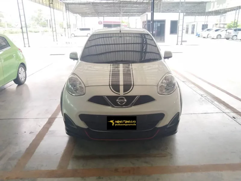 Nissan March Prins EcoMax หม้อต้ม Tomasetto Nordic รางหัวฉีด Hana กรองแก๊สกลางสาย Certool F-750 กล่อง Prins AFC Compact 4D ถังโดนัทวางใน 35L