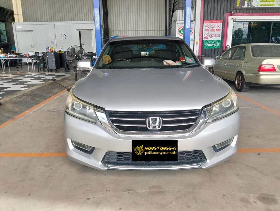 Honda Accord Prins EcoMax หม้อต้ม Tomasetto Nordic รางหัวฉีด Hana กรองแก๊สกลางสาย Certool F-750 กล่อง Prins AFC Compact 4D ถังโดนัทวางใน 54L