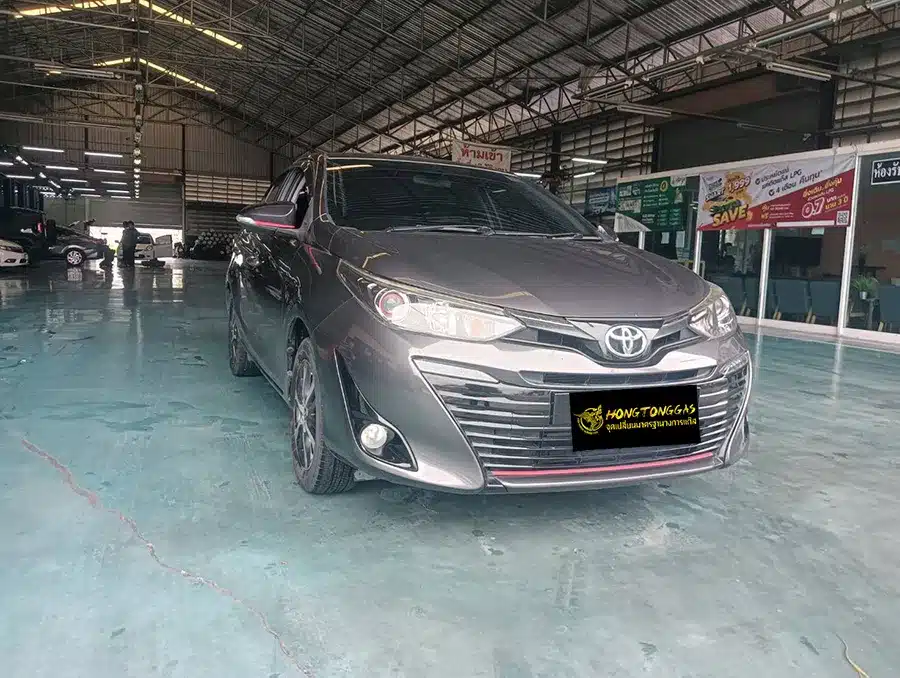 Toyota Yaris Ativ Prins EcoMax หม้อต้ม Tomasetto Nordic รางหัวฉีด Hana กรองแก๊สกลางสาย Certool F-750 กล่อง Prins AFC Compact 4D หัวเติมกรอง Certools NF199 ถังโดนัทวางใน 52L