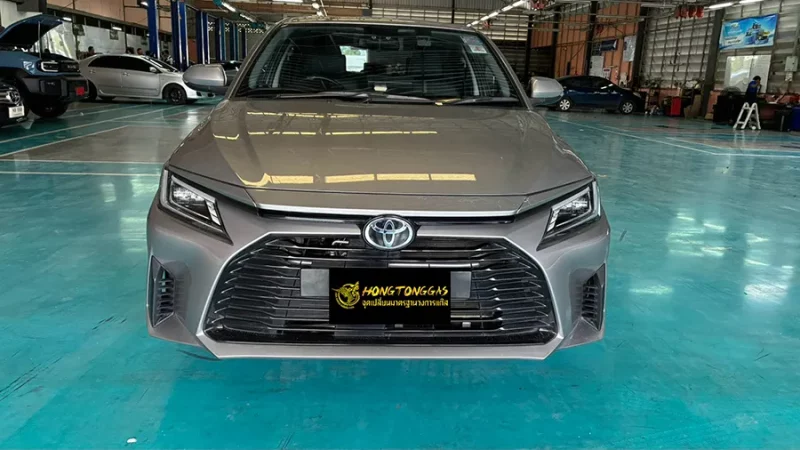 Toyota Yaris Ativ Prins Silverline หม้อต้ม Prins eVP-500 รางหัวฉีด Prins กรองแก๊ส PRINS KEIHIN กล่อง AFC Compact Pro 4D ถังโดนัทวางบน 42L