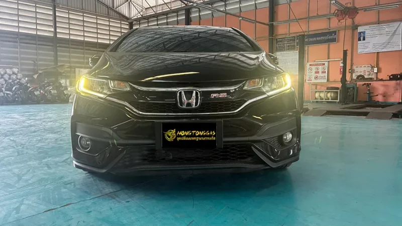Honda Jazz Prins EcoMax หม้อต้ม Tomasetto Nordic รางหัวฉีด Hana กรองแก๊สกลางสาย Certool F-750 กล่อง Prins AFC Compact 4D ถังโดนัทวางใน 42L