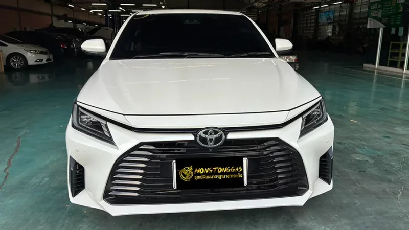 Toyota Yaris Ativ Prins EcoMax หม้อต้ม Tomasetto Nordic รางหัวฉีด Hana กรองแก๊สกลางสาย Certool F-750 กล่อง Prins AFC Compact 4D หัวเติมกรอง Certools NF199 ถังโดนัทวางใน 42L