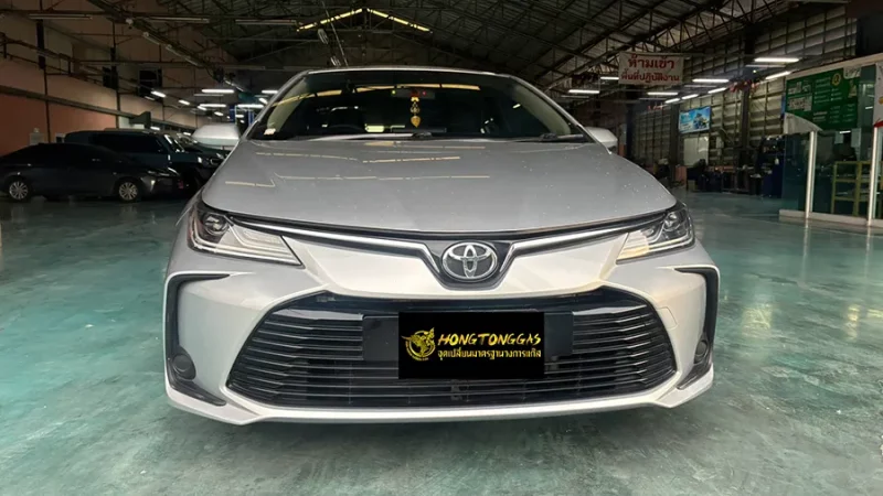 Toyota Corolla Altis Prins EcoMax หม้อต้ม Tomasetto Nordic รางหัวฉีด Hana กรองแก๊สกลางสาย Certool F-750 กล่อง Prins AFC Compact 4D ถังโดนัทวางใน 42L
