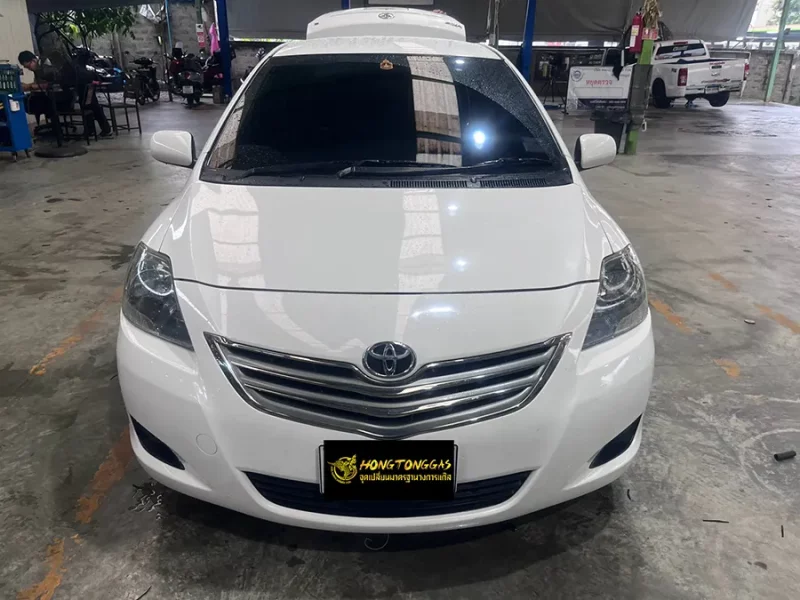 Toyota Vios Prins EcoMax หม้อต้ม Tomasetto Nordic รางหัวฉีด Hana กรองแก๊สกลางสาย Certool F-750 กล่อง Prins AFC Compact 4D ถังโดนัทวางใน 42L