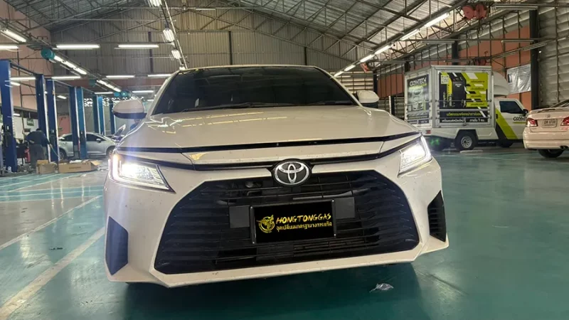 Toyota Yaris Ativ Prins EcoMax หม้อต้ม Tomasetto Nordic รางหัวฉีด Hana กรองแก๊สกลางสาย Certool F-750 กล่อง Prins AFC Compact 4D ถังโดนัท 42L