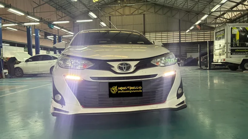 Toyota Yaris Ativ Prins EcoMax หม้อต้ม Tomasetto Nordic รางหัวฉีด Hana กรองแก๊สกลางสาย Certool F-750 กล่อง Prins AFC Compact 4D ถังโดนัท 42L