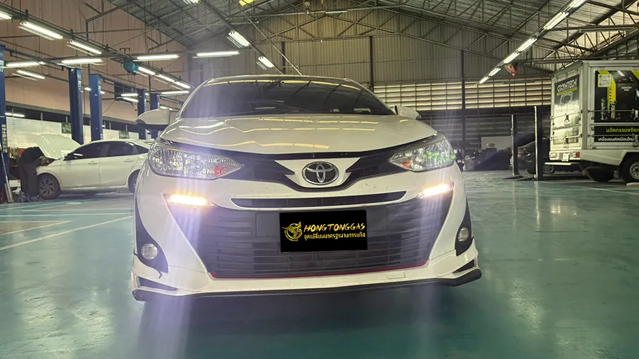 Toyota Yaris Ativ Prins EcoMax หม้อต้ม Tomasetto Nordic รางหัวฉีด Hana กรองแก๊สกลางสาย Certool F-750 กล่อง Prins AFC Compact 4D ถังโดนัท 42L